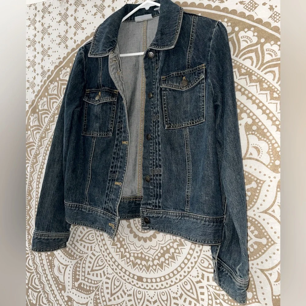 ✨HP✨ JEAN JACKET LADIES BUTTON-UP WITH POCKETS BY “VALERIE STEVENS”, SIZE SMALL - Picture 8 of 8